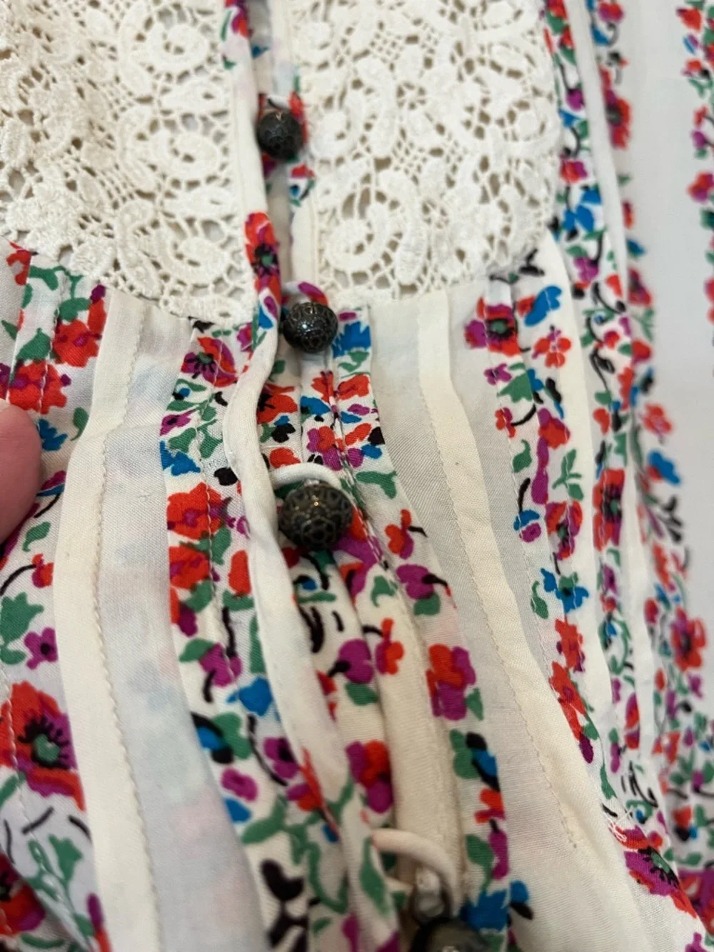 Anthropologie Maeve Hiver Peasant Boho Cottagecore Blouse Bell Sleeve Floral 8 - Picture 6 of 12